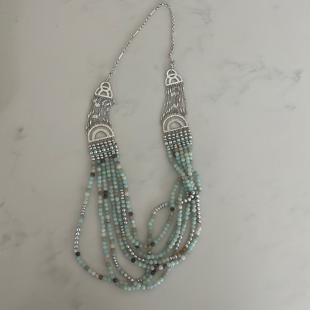 Stella & Dot silver beaded necklace